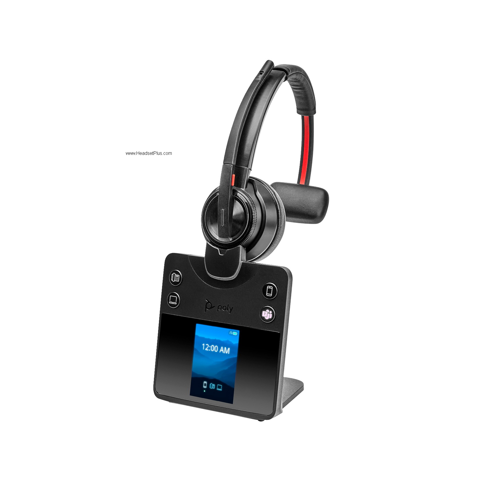 poly savi 8410-m office wireless headset mono microsoft teams icon view