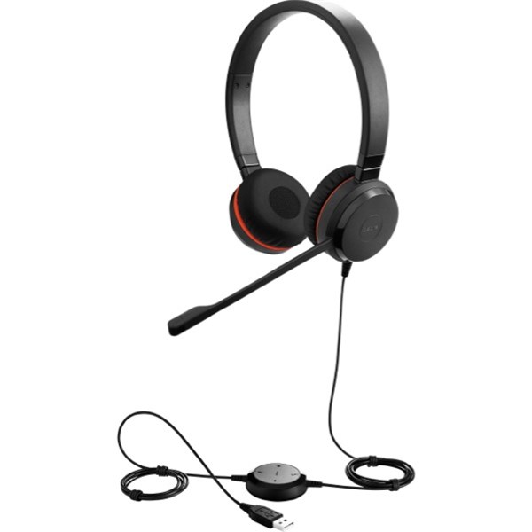 jabra evolve 20se ms stereo usb pc headset, ms skype/teams view